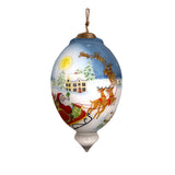 Twas The Night Santa Christmas Glass Ornament
