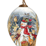 Forest Friends Snowman Finial Ornament