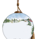 Red Truck Christmas Hanging Glass Ornament