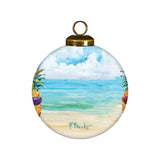 Pineapple Beach Party Hand-Painted Glass Ornament