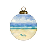 Surfboards on the Beach Hand-Painted Glass Ornament