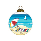 Beach Life Hand-Painted Glass Ornament
