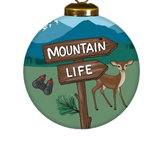Mountain Life Hand-Painted Glass Ornament – Nature Keepsake Gift