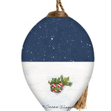 Christmas Morning Snowman with Gifts Hand-Painted Glass Ornament