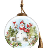Frosty's Christmas Friends Round Ornament