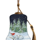 Winter On The Farm Hand-Painted Glass Ornament