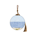 Santa's Paddleboard Pal Hand-Painted Glass Ornament – Tropical Christmas Coastal Keepsake