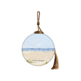 Santa's Beach Vacation Hand-Painted Glass Ornament – Tropical Christmas Coastal Keepsake