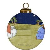 Heavenly Peace Nativity Glass Ornament