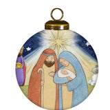 Heavenly Peace Nativity Glass Ornament