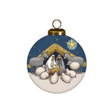 Peace Nativity Glass Ornament