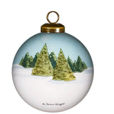 Woodland Fox Hand-Painted Glass Ornament by Susan Winget – Forest Animal Gift