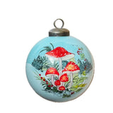 Woodland Mushroom Hand-Painted Glass Ornament