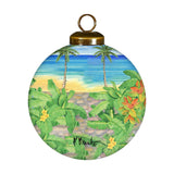 Day After Christmas Hand-Painted Glass Ornament – Tropical Christmas Coastal Keepsake