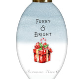 Furry and Bright Puppy Olive Ornament