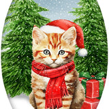 Furry and Bright Kitten Olive Ornament
