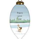 Peace Love Joy Goose Olive Ornament