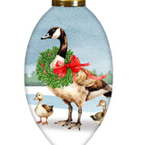 Peace Love Joy Goose Olive Ornament