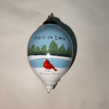 Peace on Earth Polar Bear Teardrop Ornament