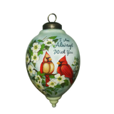 Cardinal Glass Ornament-"I am always with you"memorial keepsake