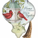 Cardinal Love Hand-Painted Glass Ornament – “Home Is Wherever We’re Together” Keepsake Gift