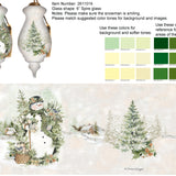 Sage Winter Snowman Spire Ornament