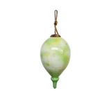 Poinsettia & Holly Hand-Painted Glass Ornament