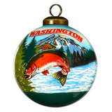 Washington State Hand-Painted Glass Ornament