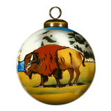 Yellowstone National Park Hand-Painted Glass Ornament – Wildlife Travel Keepsake