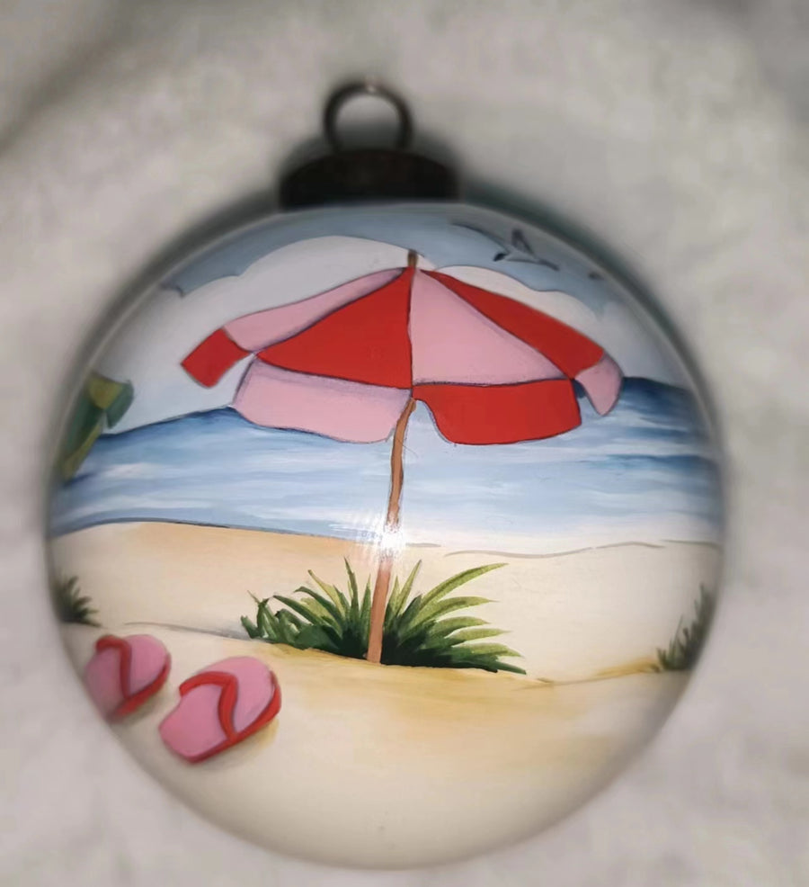The Best Beach Day Glass Ornament