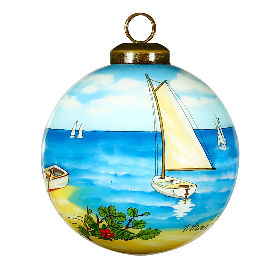 Island Key Bay Glass Ornament
