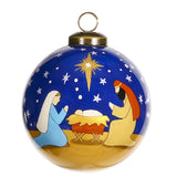 Oh Holy Night Nativity Glass Ornament
