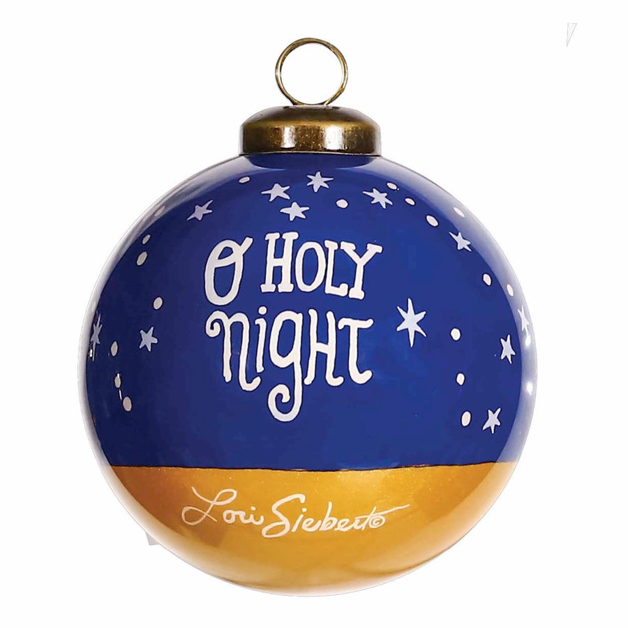 Oh Holy Night Nativity Glass Ornament
