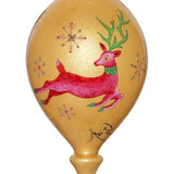 Reindeer & Snowflakes Glass Ornament