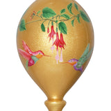 Hummingbirds & Flowers Glass Ornament