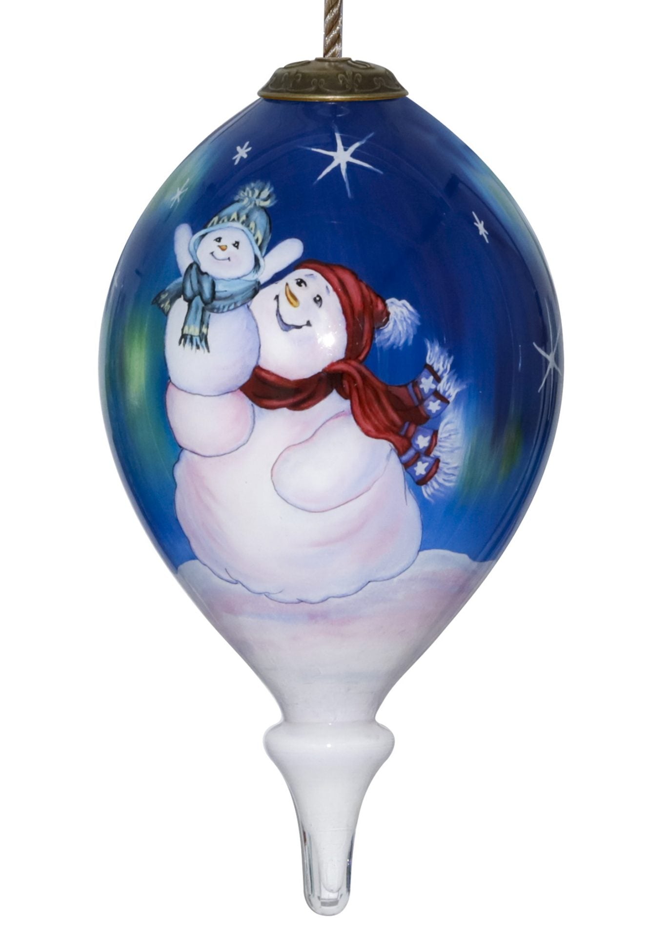 Under the Northern Lights Snowman family Ornament