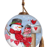 Snowman with birds Ornament